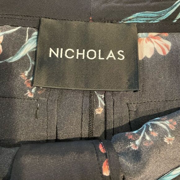 NICHOLAS Black Floral Silk Pants Size 2 - Picture 3 of 8